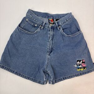 Vintage Disney Mickey Unlimited Denim Shorts Women’s Size 5 Minnie Embroidered